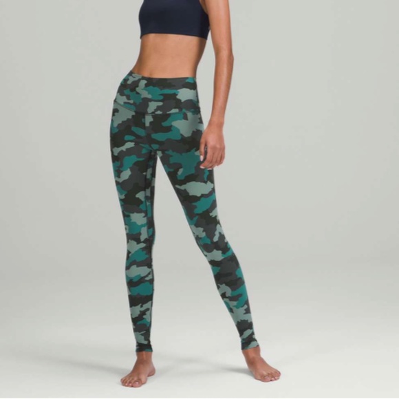 Lululemon Align High-Rise Pant Heritage 365 Camo Tidewater Teal Multi Size 10